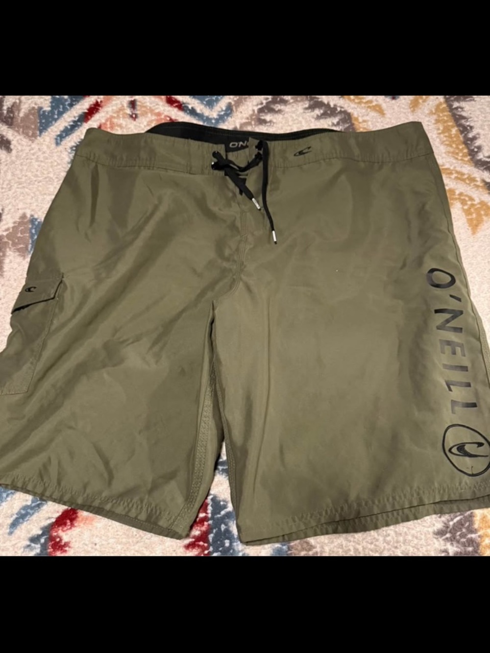 O'Neill Olive Green Men's Boardshorts with Side Logo